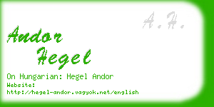 andor hegel business card